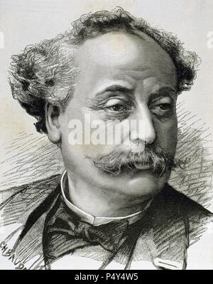 DUMAS, Alexandre (Paris, 1824-Marly-le-Roi, 1895). Romancier et dramaturge français. Fils illégitime d'Alexandre Dumas. La gravure. Banque D'Images