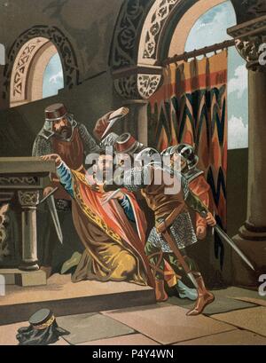 Saint Hermenegild (564-586). Prince wisigoth. Mort de Saint Hermenegild. La gravure. La couleur. Banque D'Images