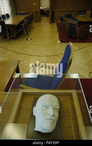 L'Allemagne. Berlin. Le ministère de la sécurité de l'État ou de la Stasi. Office de Tourisme d'Erich Mielke et buste de Lénine. Musée de la Stasi. Banque D'Images