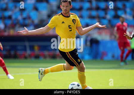 Moscou, Russie. 23 juin 2018. Jan Vertonghen en action lors de la Coupe du Monde de la Russie 2018, Groupe C, match de football entre la Belgique V TUNISIE en stade Spartak de Moscou Stadium Crédit : marco iacobucci/Alamy Live News Banque D'Images