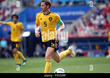 Moscou, Russie. 23 juin 2018. Jan Vertonghen en action lors de la Coupe du Monde de la Russie 2018, Groupe C, match de football entre la Belgique V TUNISIE en stade Spartak de Moscou Stadium Crédit : marco iacobucci/Alamy Live News Banque D'Images