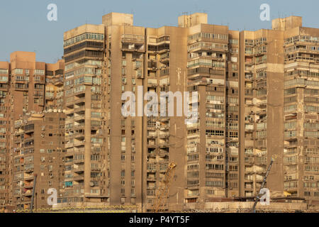 Voir l'appartement de blocs en dense Shubra, Le Caire, Egypte Banque D'Images