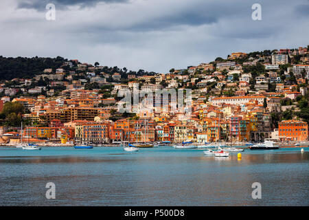 France, French Riviera, Cote d'Azur, Villefranche sur Mer, vieille ville à la Mer Méditerranée Banque D'Images