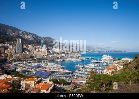 Principauté de Monaco, Monaco, Monte Carlo, vue de Port Hercule Banque D'Images