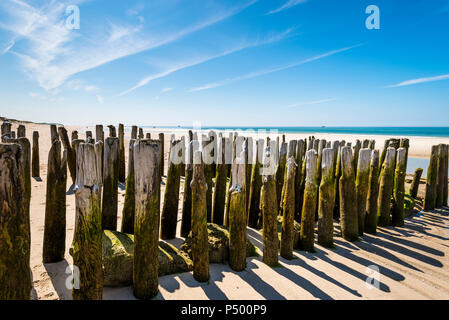 Allemagne, Schleswig-Holstein, Sylt, Mer du Nord, les brise-lames Banque D'Images