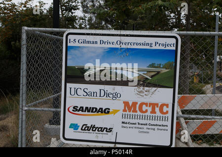 L'extension en construction chariot Mid-Coast à San Diego, Californie's University Centre ville et région de l'UCSD. Le 23 juin 2018. Banque D'Images