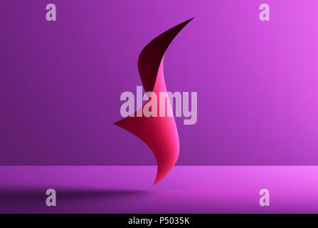 Forme abstraite sur fond violet, 3D Rendering Banque D'Images