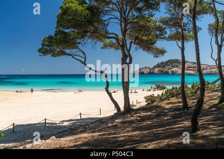 L'Espagne, Îles Baléares, Mallorca, Cala Ratjada, Cala Agulla, Bay et de la plage Banque D'Images