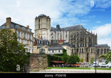 Cathédrale de Saint-Julien de Mans au Mans, France Banque D'Images