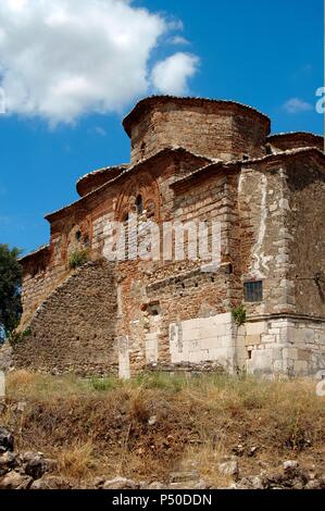 L'ART BYZANTIN. République d'Albanie. L'église Saint-Nicolas, construite au XIII et remanié au xviiie et xixe siècles. Mesopotam. Banque D'Images