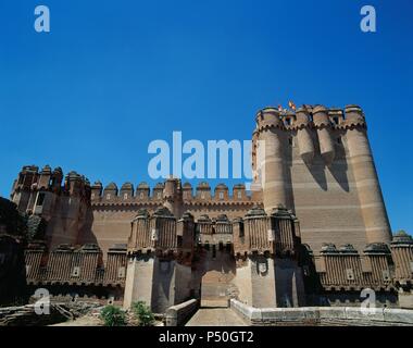 L'Espagne. Castille-leon. La coca. Château de coca. Il a été construit par l'archevêque de Séville et Don Alonso de Fonseca y Ulloa. 15e siècle. Le style mudéjar. Banque D'Images