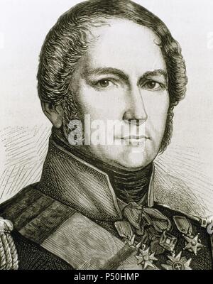 Léopold Ier de Belgique (1790-1865). En 1831, le premier Roi des Belges, après l'indépendance de la Belgique des Pays-Bas. La gravure. Banque D'Images