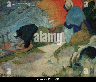 ARTE S. XIX. FRANCIA. GAUGUIN, Paul (1848-1903). Pintor francés. 'LAS LAVANDERAS DE ARLES' (1888). Museo de Bellas Artes de Bilbao. Provincia de Vizcaya. País Vasco. España. Banque D'Images