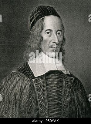 George Herbert (1593 ð 1633). Welsh-né poète anglais, orateur et prêtre anglican. Gravure, 18ème siècle. Banque D'Images