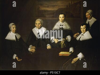 ARTE BARROCO. HOLANDA. HALS, Frans (Amberes, entre 1581 y 1585, Haarlem-1666). Pintor holandés. «GIDORAS DEL ASILO DE ANCIANOS'. Frans Halsmuseum de Haarlem. Banque D'Images