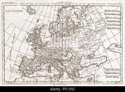 1780 Raynal et bonne carte de l'Europe - Europe - Geographicus-bonne-1780. Banque D'Images