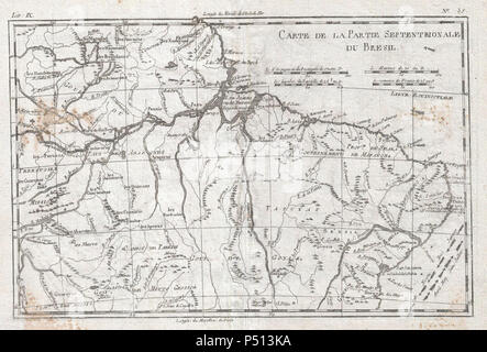 1780 Raynal et bonne carte du Nord Brésil - Geographicus - SeptBresil-bonne-1780. Banque D'Images