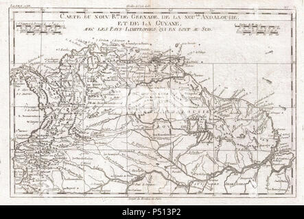 1780 Raynal et bonne carte du nord de l'Amérique du Sud - Geographicus - Lance-bonne-1780. Banque D'Images