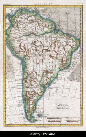 1780 Raynal et bonne carte de l'Amérique du Sud - Geographicus - AmeriqueMeridionale-bonne-1780. Banque D'Images