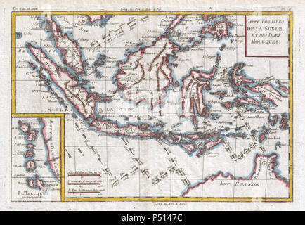 1780 Raynal et bonne carte des Indes orientales (Singapour, Java, Sumatra, Bornéo) - Geographicus - Moluques-bonne-1780. Banque D'Images