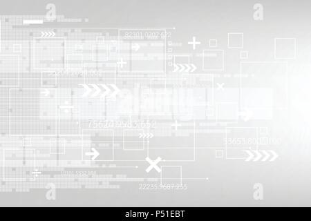 Vector abstract background technology in digital concept sur un fond gris. Illustration de Vecteur