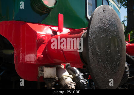 Carrog, Pays de Galles, RU- Mai-14-2018 Catégorie : Wickham 109 Diesel ferroviaire établie à Station sur le chemin de Corwen de Llangollen. Le tampon de l'unité de l'amortisseur. Banque D'Images