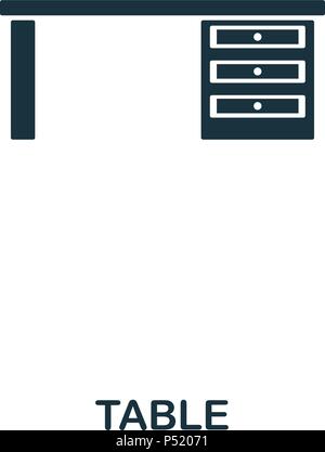 L'icône de la table. L'icône de style de ligne design. L'ASSURANCE-CHÔMAGE. Illustration de l'icône table. Les pictogrammes isolé sur blanc. Prêt à utiliser dans la conception de sites web, applications, logiciel, imprimer. Illustration de Vecteur
