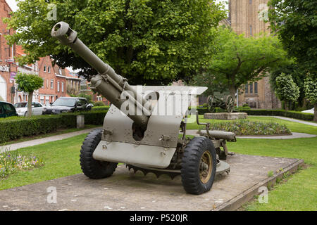 Škoda 100 mm modèle 14/19, Warnetone, Boussu, Belgique Banque D'Images