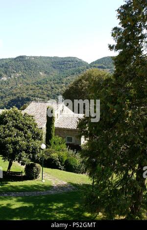 Parador de sau. Est situé dans la Serranía de las Gullerías y el pantano de sau a sus pies. Comarca de Osona. Banque D'Images