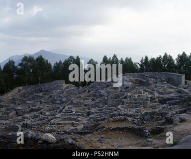 ARTE CELTA. ESPAÑA. CITANIA DE SANTA TECLA (CASTRO DE SANTA TECLA). Poblado fortificado protohistórico perteneciente a la llamada "Cultura de los Castros'. Asentado en el Monte Santa Tecla, fue habitado desde el s. X a. C. hasta el s. III de notre ère. Un GARDA (LA GUARDIA). Provincia de Pontevedra. La Galice. Banque D'Images