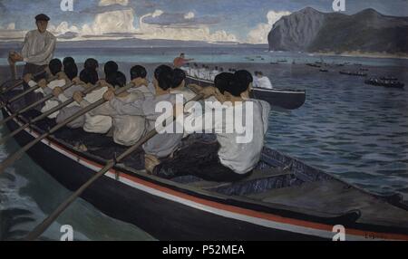 ARTE S. XIX. ESPAÑA. LOSADA, Manuel (1865-1949). Pintor español. 'LOS REMEROS'. Museo de Bellas Artes de Bilbao. Vizcaya. País Vasco. Banque D'Images