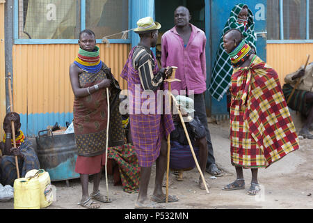 Kakuma, Kenya - Scène de rue à Kakuma. Turkana locale. Banque D'Images