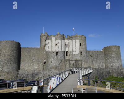 Château de Harlech Wales street et détail Banque D'Images