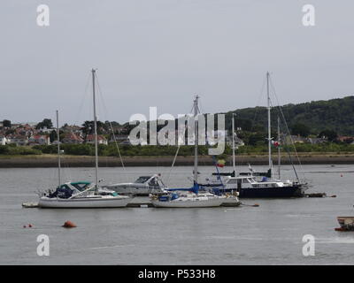 Bateaux recelait de Conwy de Barmouth et dans le Nord du Pays de Galles, certains se sont échouées Banque D'Images