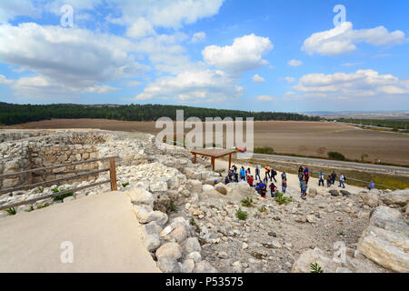 Megido national monument, vallée de Jezreel dans l'ouest de la Galilée en Israël. Banque D'Images