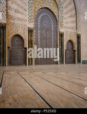 CASABLANCA, MAROC - CIRCA AVRIL 2017 : Mosquée Hassan II de Casablanca. Banque D'Images