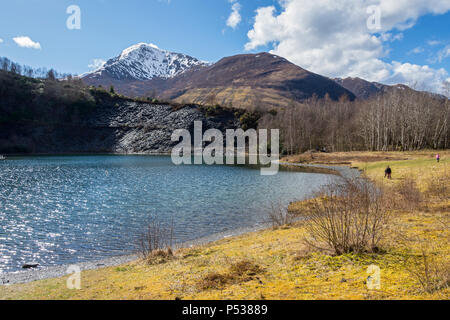 Sgorr, Beinn Dhearg a' Bheithir des gammes, de la carrière d'Ardoise Ballachulish, près de Glencoe, région des Highlands, Ecosse, Royaume-Uni Banque D'Images