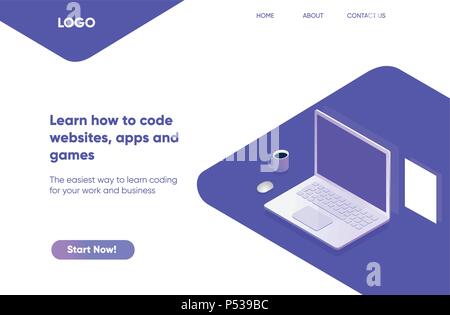 Développement de logiciels et de programmation, le code du programme sur l'écran de l'ordinateur portable, big data processing, le calcul de la tension isométrique Illustration de Vecteur