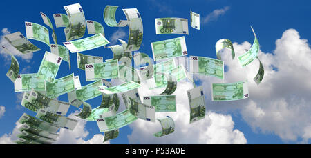 Flying Euro (isolé avec clipping path) Banque D'Images