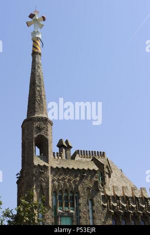 Torre de Bellesguard (1900-1903), de Antoni Gaudí, carrer de Bellesguard 16. Banque D'Images