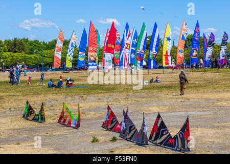 Cerfs-volants et de bannières en 2018 Festival de cerf-volant de Steveston Banque D'Images