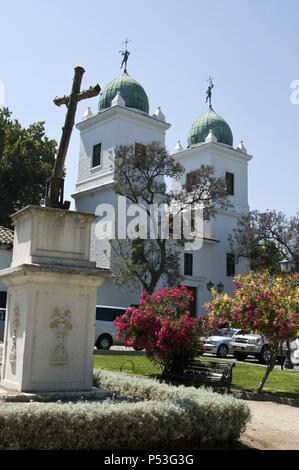 La ville de Santiago du Chili. Église de San Vicente Ferrer dans le Los Dominicos. District de Las Condes. . Banque D'Images