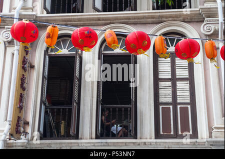 Singapour, République de Singapour, bâtiment traditionnel dans le quartier chinois Banque D'Images