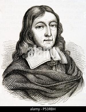 John Milton (1608-1674). Le poète britannique. La gravure. 19e siècle. Banque D'Images