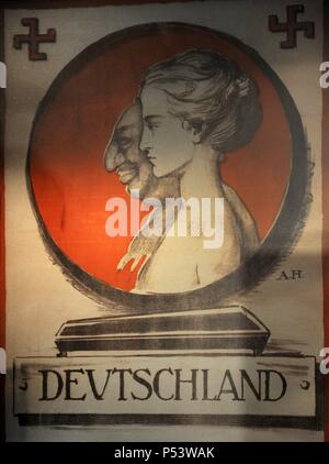 Le nazisme. L'Allemagne. 20e siècle. Poster des propos antisémites du parti nazi, 1920 (reproduction). Original à la Deutsches Historisches Museum à Berlin. Musée juif de Berlin. L'Allemagne. Banque D'Images