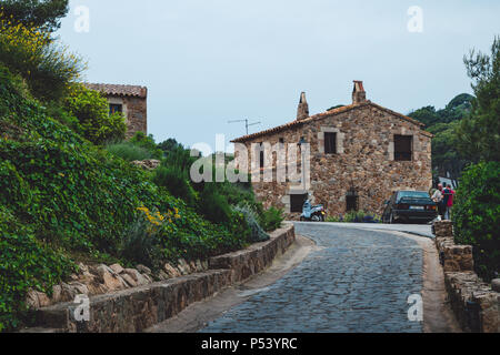 Espagne Costa Brava vacances. Tossa de Mar offre une vue sur la ville. Vacances d'été. Banque D'Images