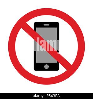 Le silence s'il vous plaît votre téléphone mobile - panneau d'avertissement Illustration de Vecteur