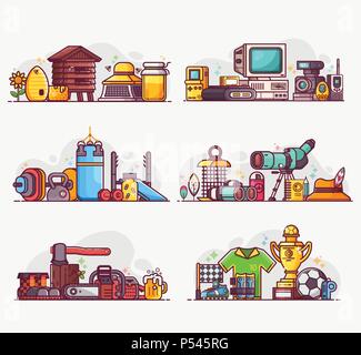 Les gens Intérêts, passe-temps et icônes Profession Illustration de Vecteur