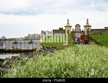 Vue grand angle du Cap-Breton l'emplacement historique de Louisbourg en Nouvelle-Écosse Banque D'Images