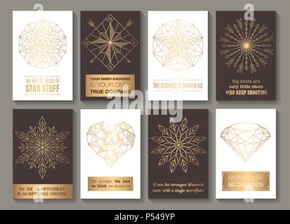 Or les cartes de motivation Illustration de Vecteur